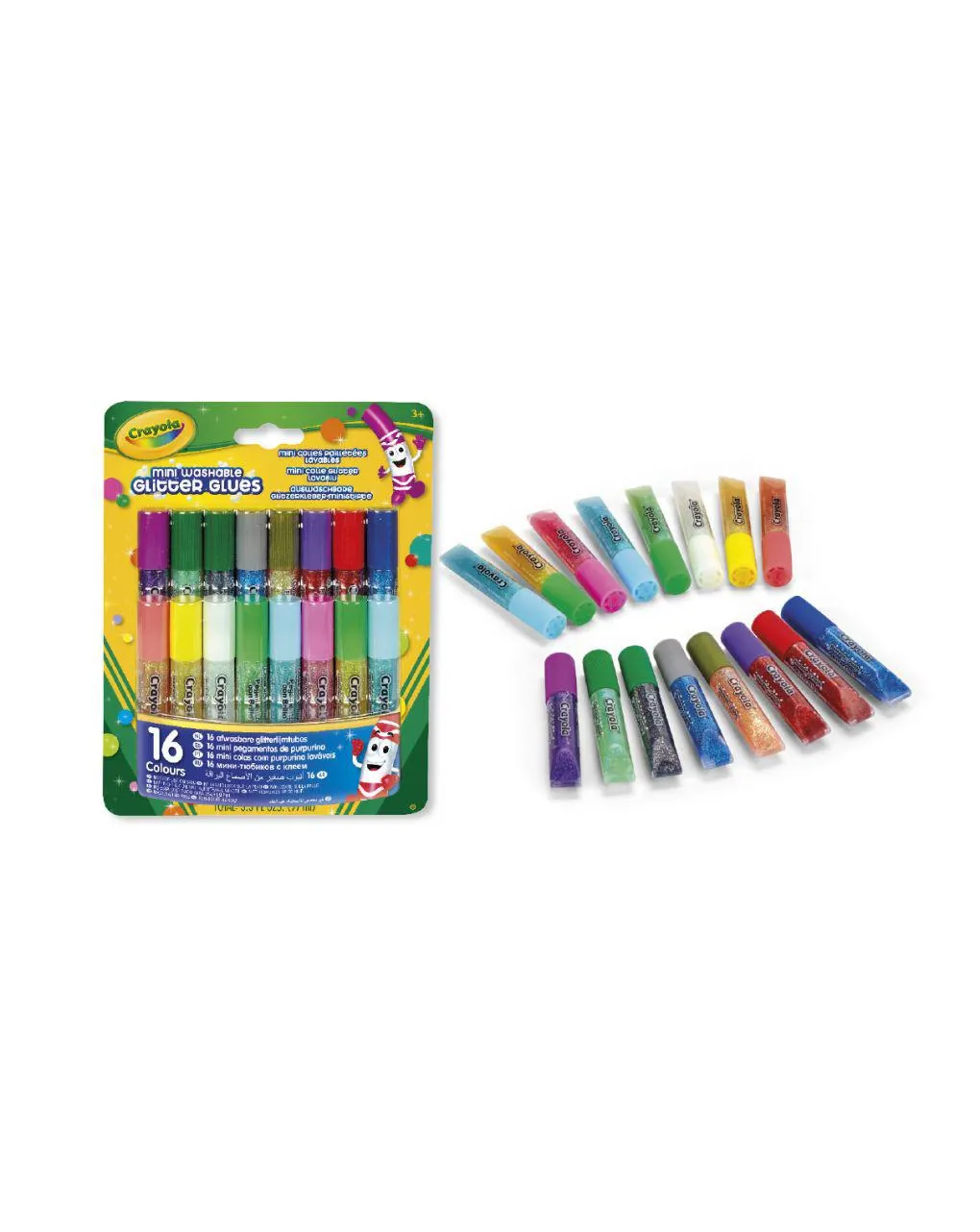 Crayola – 16 mini colle glitter lavabili