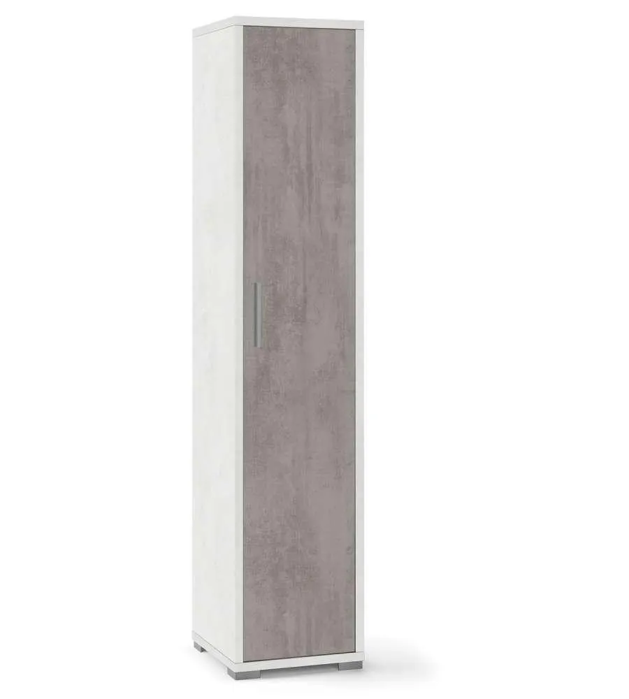 Mobile colonna 1 anta 182 x 39 x 41 cm Ossido Bianco-Cemento