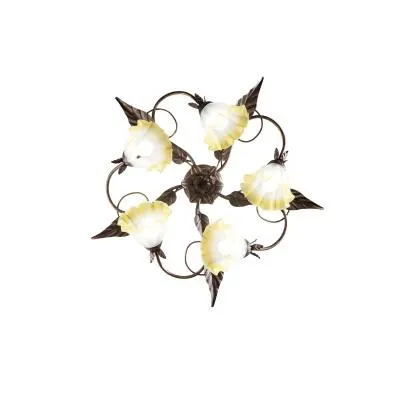 Plafoniera Tristano 5xE14 marrone