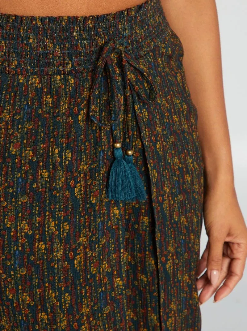 Pantaloni da mare larghi stampati - VERDE