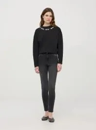 Jeans skinny a vita alta Nero denim