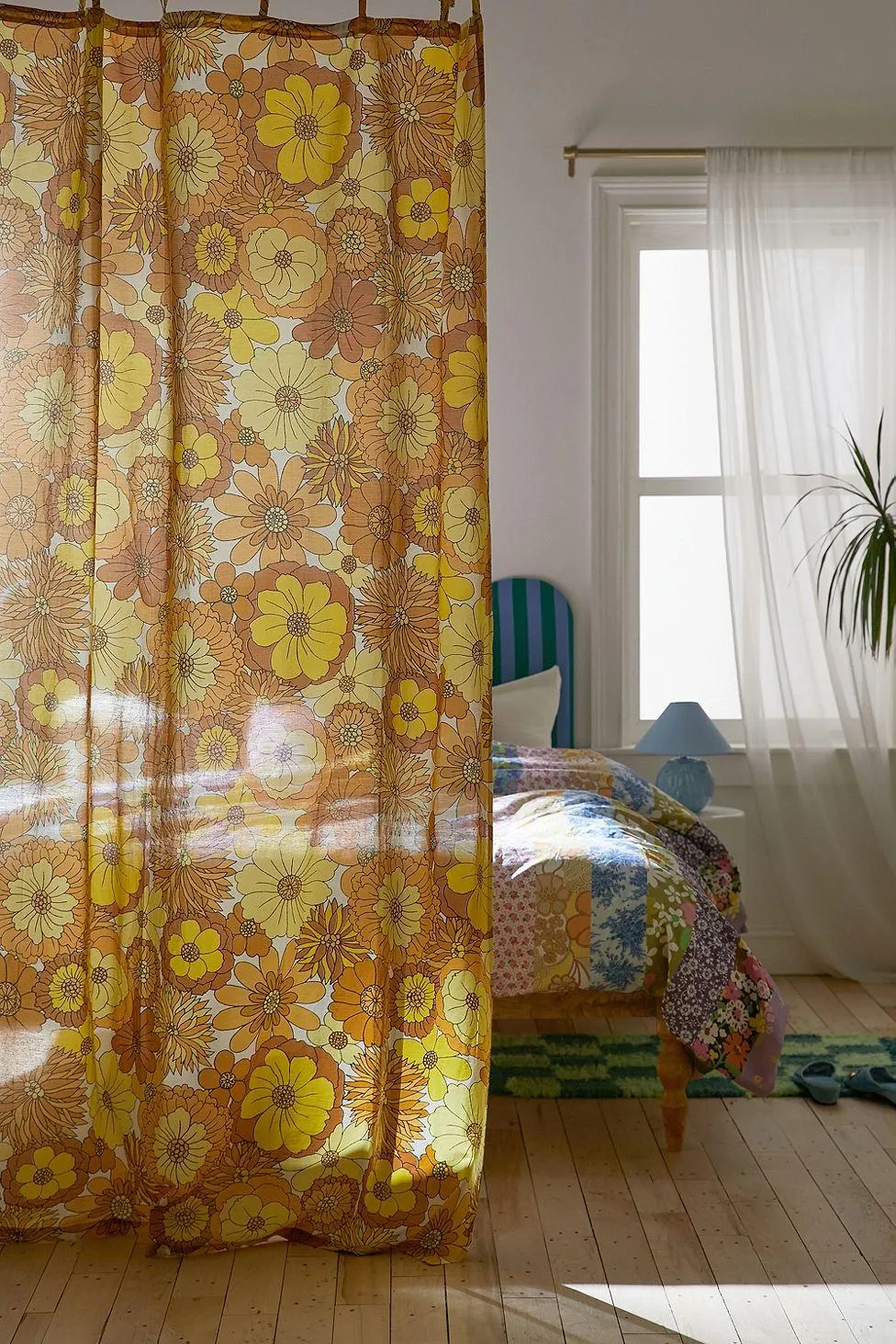 Vera Yellow Floral Curtain
