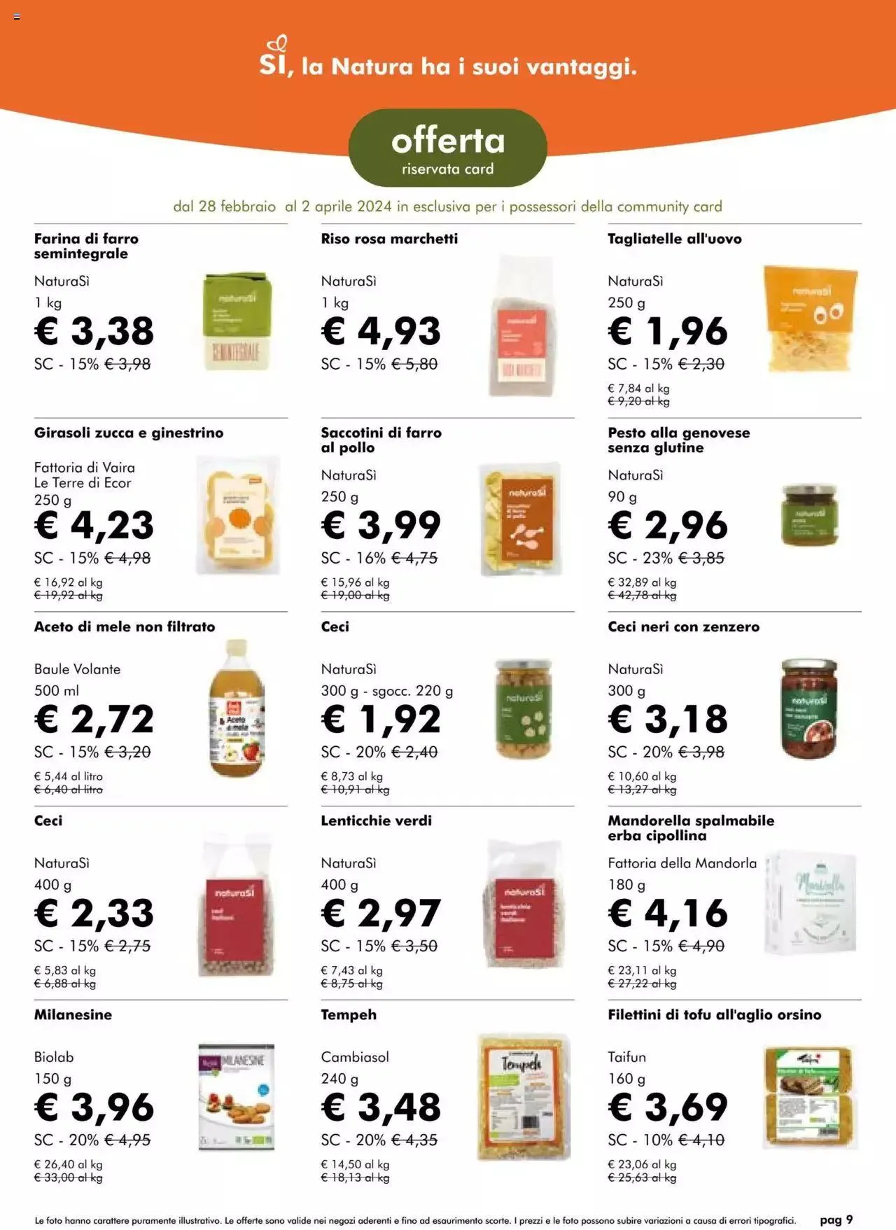 Volantino Natura Sì da 28 febbraio a 2 aprile di 2024 - Pagina del volantino 9