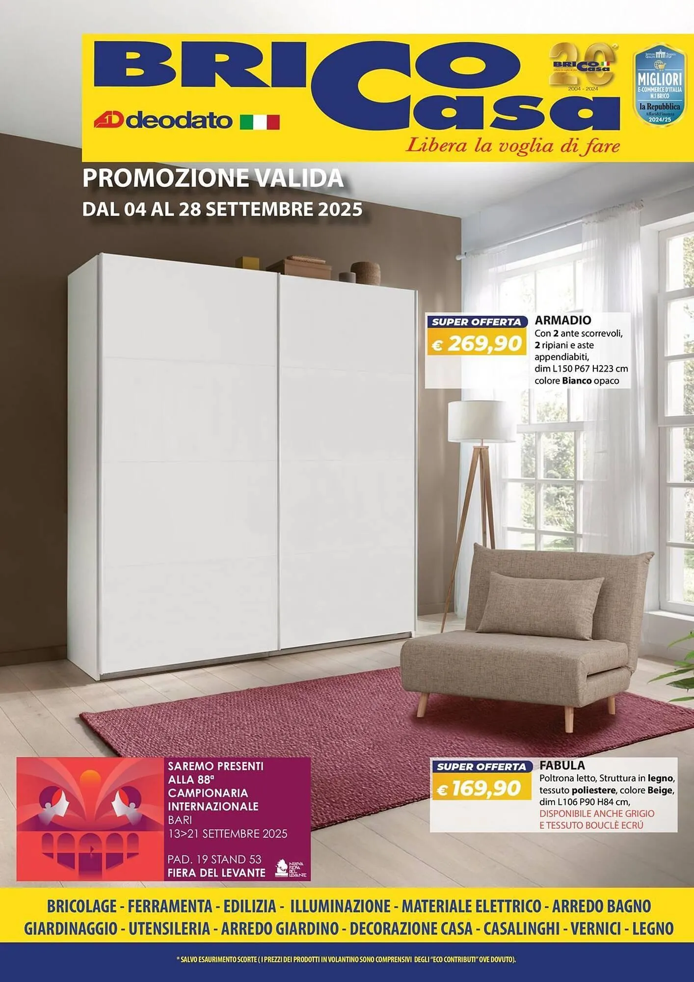 Volantino Bricocasa da 4 settembre a 28 settembre di 2025 - Pagina del volantino 1