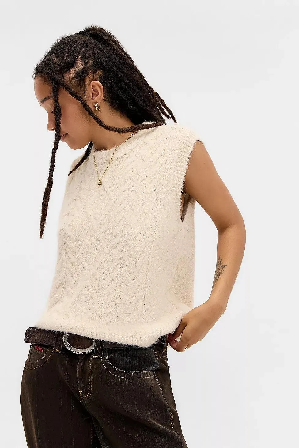 Canotta in maglia a trecce BDG