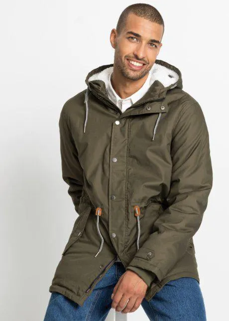 Parka con fodera effetto peluche