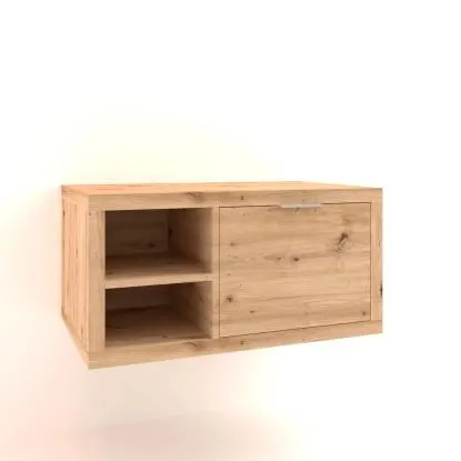 Mobile bagno base lavabo sospeso 80 cm rovere/rovere sx