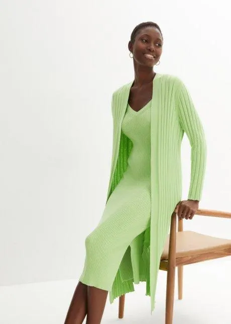 Maxi cardigan in misto seta