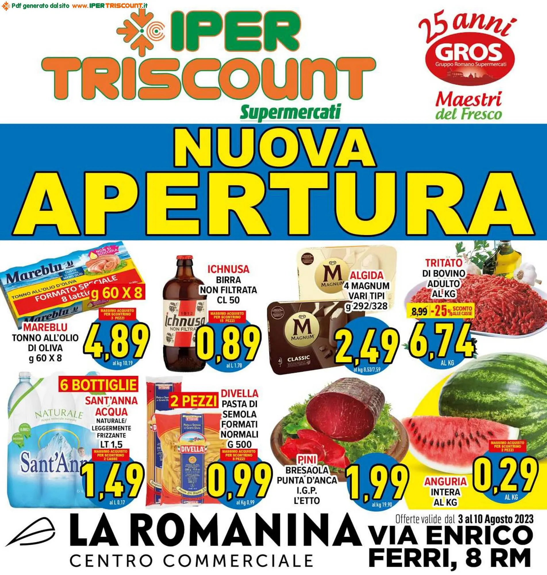 Volantino Iper Triscount da 3 agosto a 10 agosto di 2023 - Pagina del volantino 1