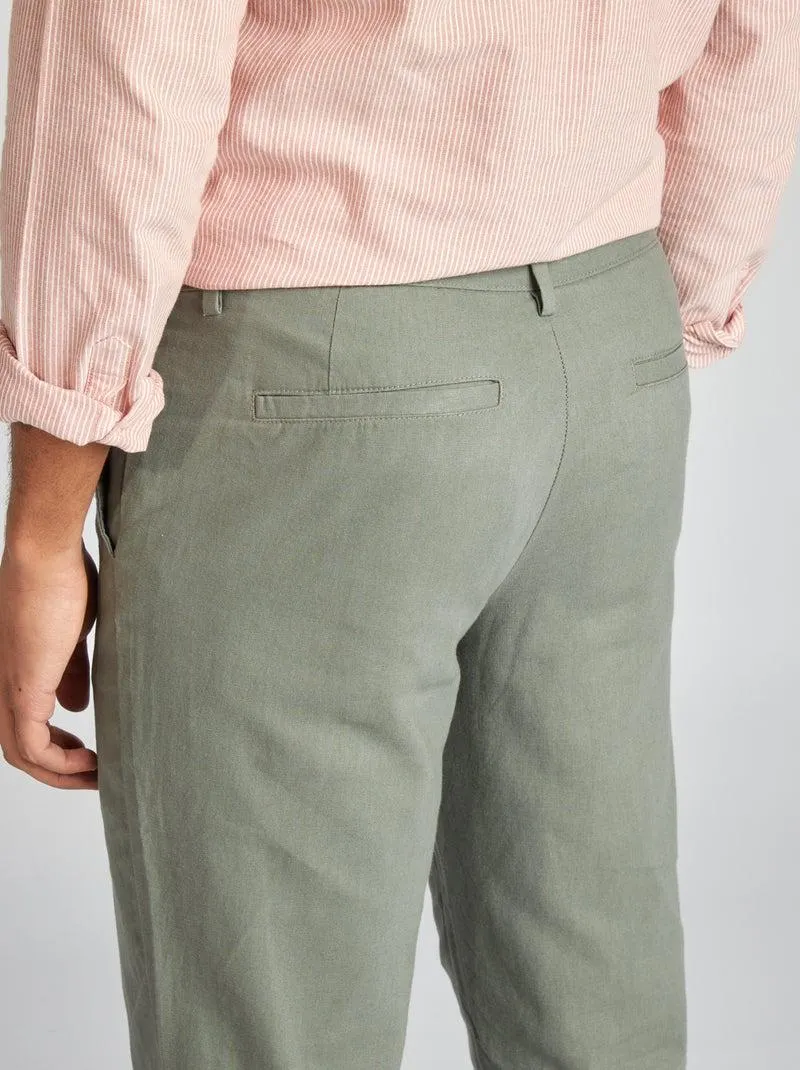 Pantaloni chino dritti / regular fit - VERDE