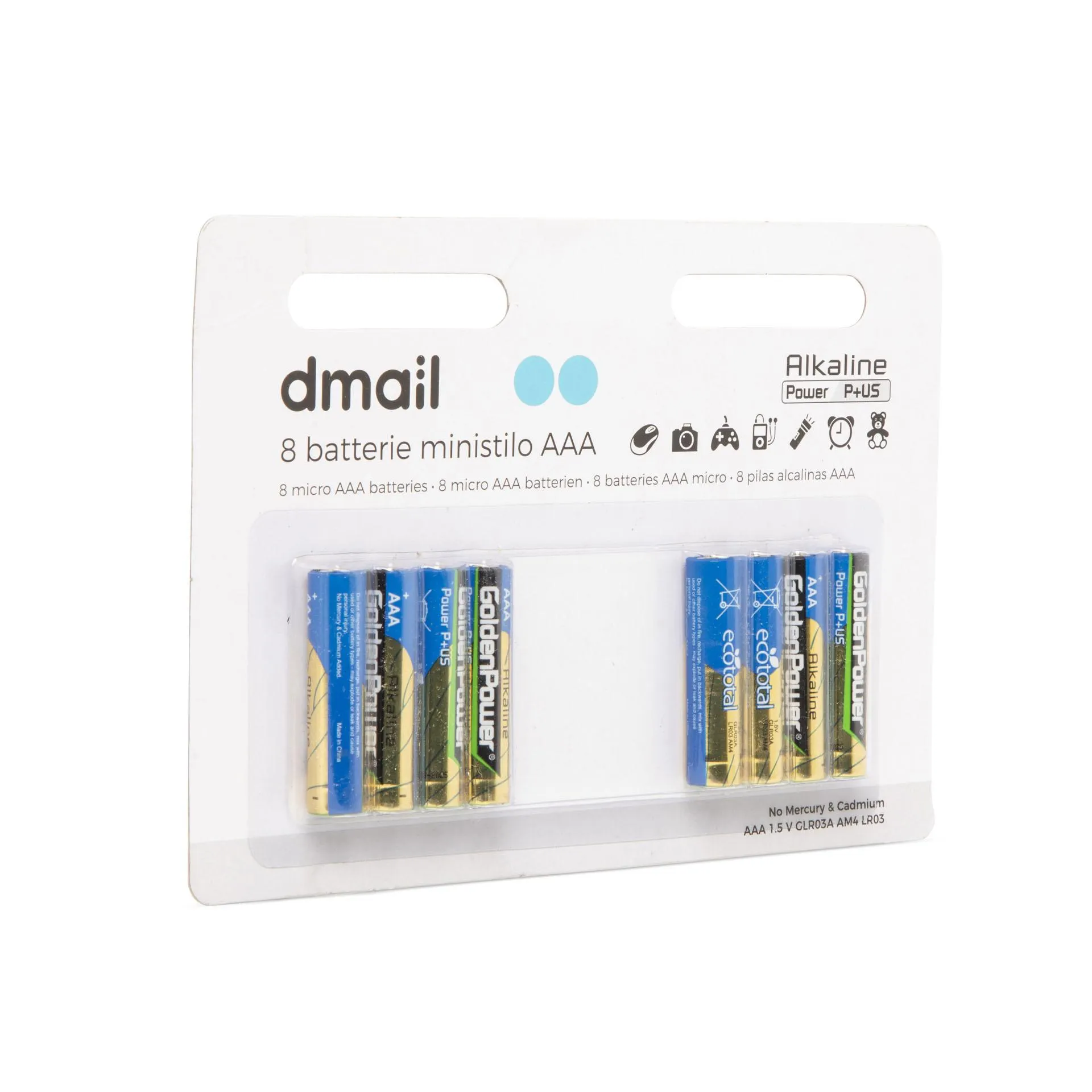 Batterie ministilo AAA, set da 8 pz