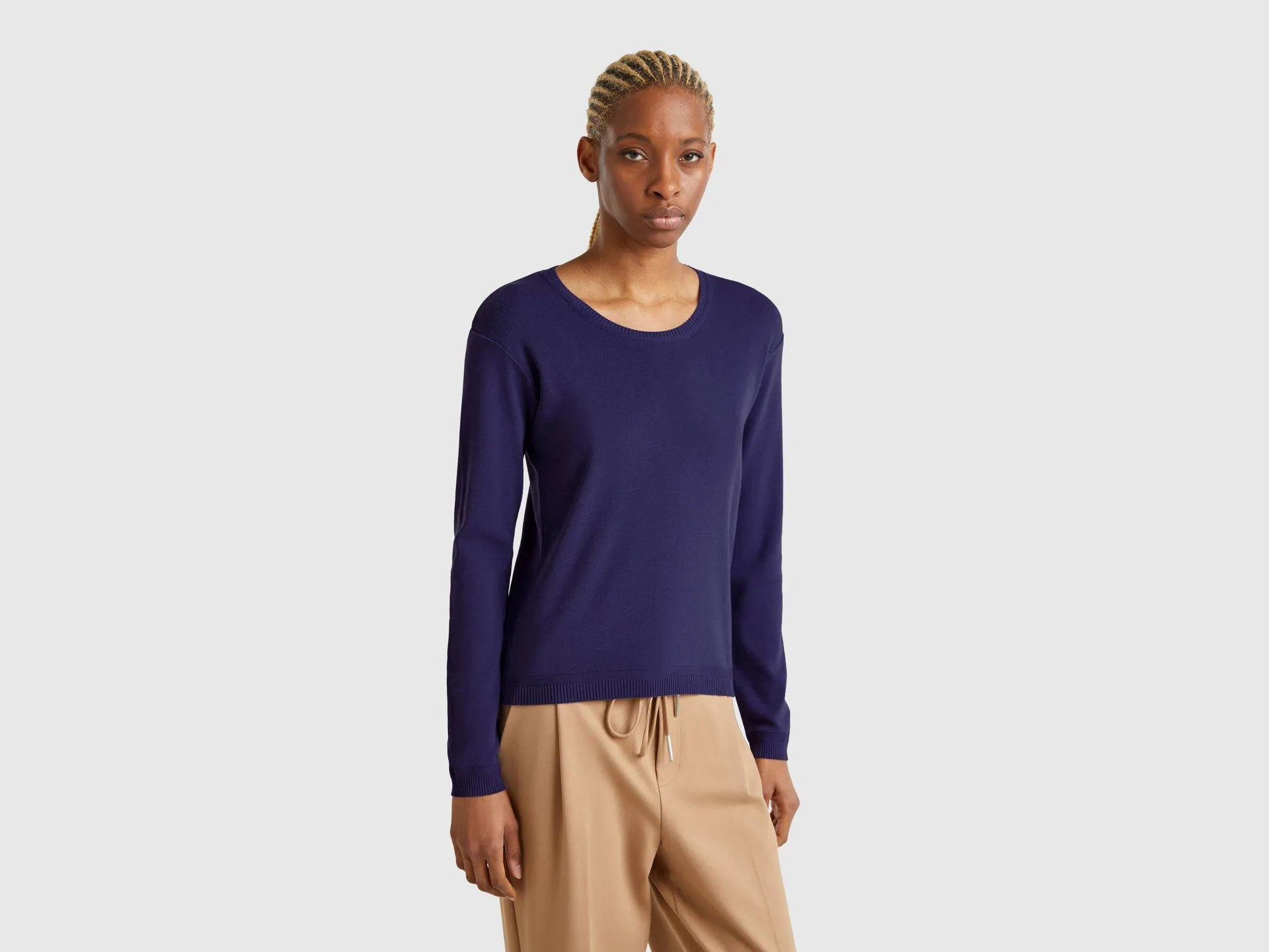 Maglia girocollo in puro cotone