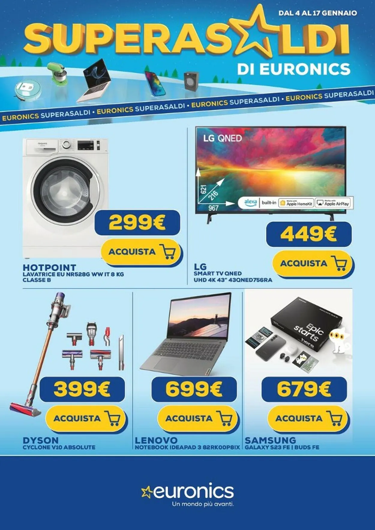 Euronics Volantino attuale da 4 gennaio a 17 gennaio di 2024 - Pagina del volantino 1