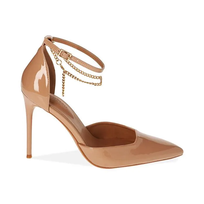 Décolleté nude in vernice, tacco 10,5 cm