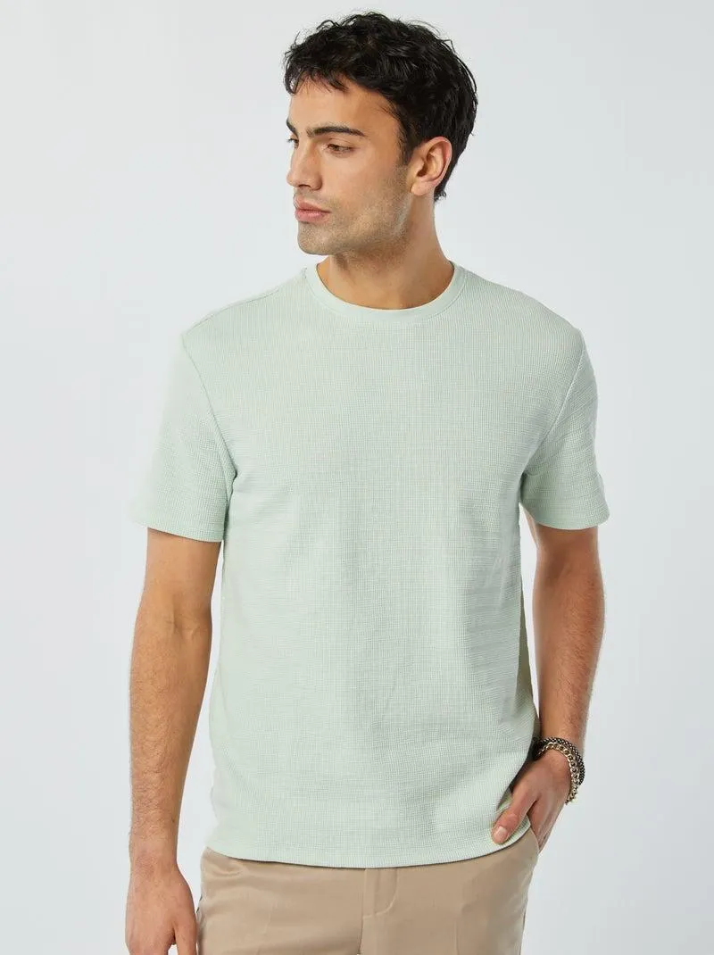 T-shirt in maglia jacquard grafica - blu