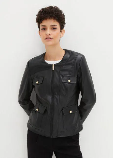 Giacca corta in similpelle