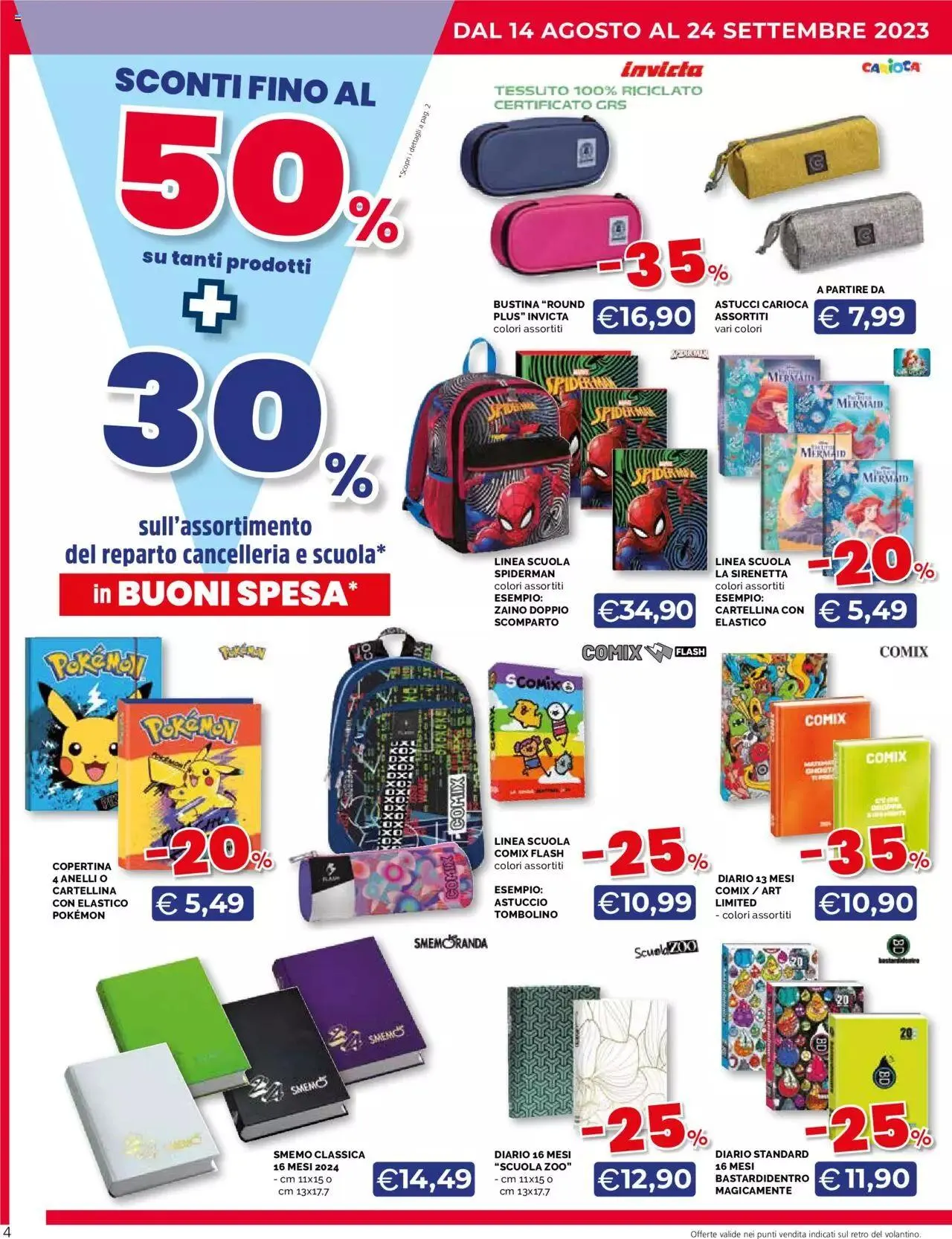 Mercatò - Che risparmio la scuola da 14 agosto a 24 settembre di 2023 - Pagina del volantino 4