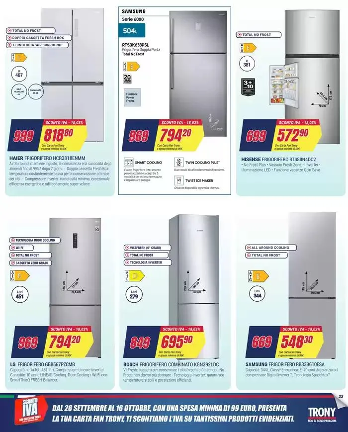 SCONTO IVA da Trony! da 26 settembre a 16 ottobre di 2024 - Pagina del volantino 23