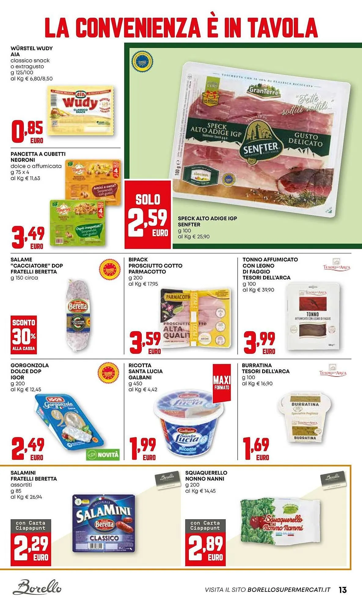 Volantino Borello Supermercati da 18 dicembre a 31 dicembre di 2025 - Pagina del volantino 13