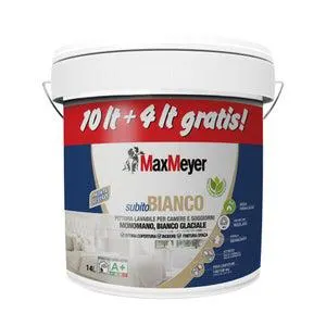 Pittura per interni lavabile, MAXMEYER Subito Bianco A+ bianco opaco, 14 L