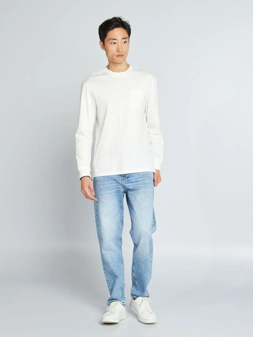 T-shirt in jersey a maniche lunghe - Bianco