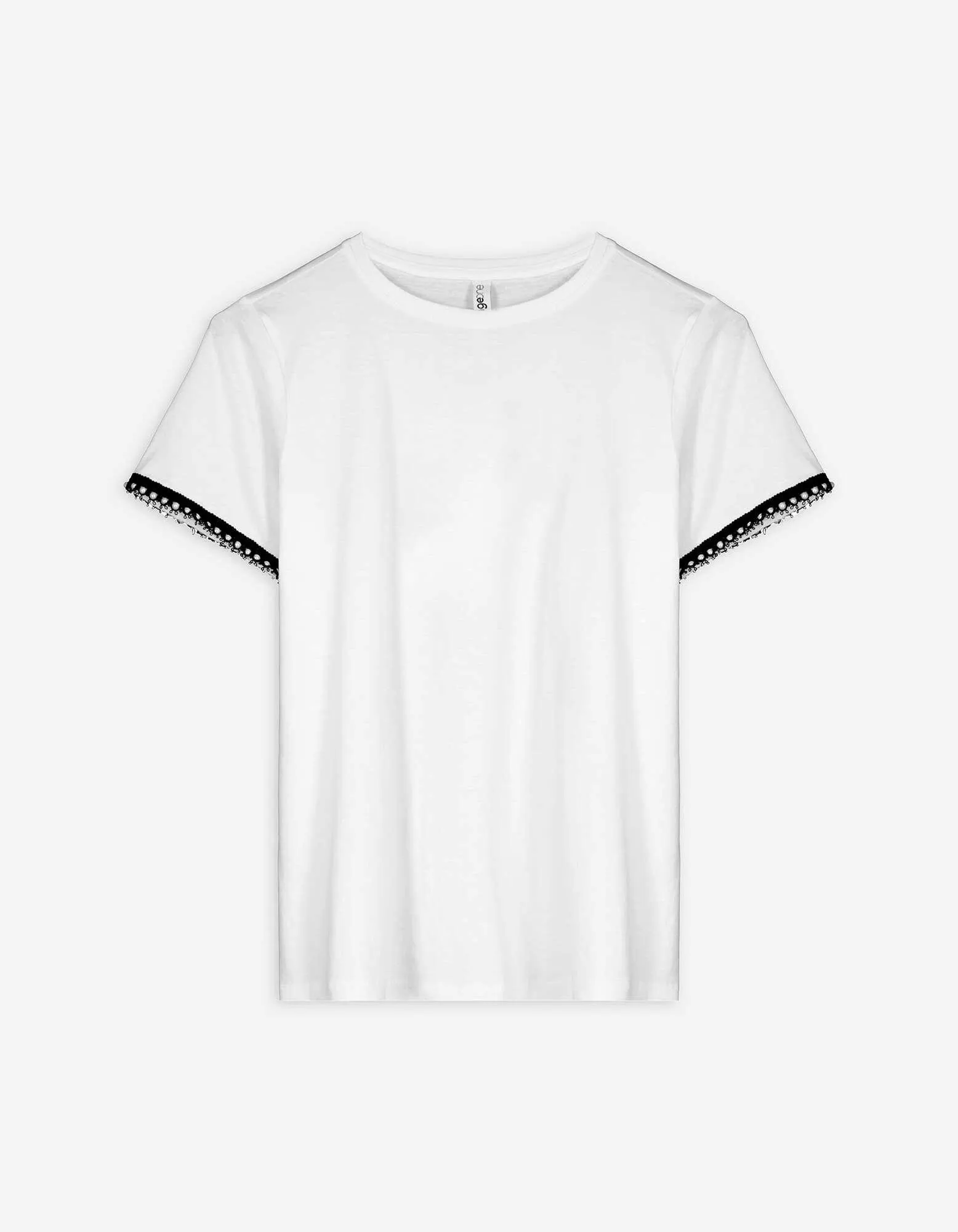 T-shirt - Perle decorative - bianco