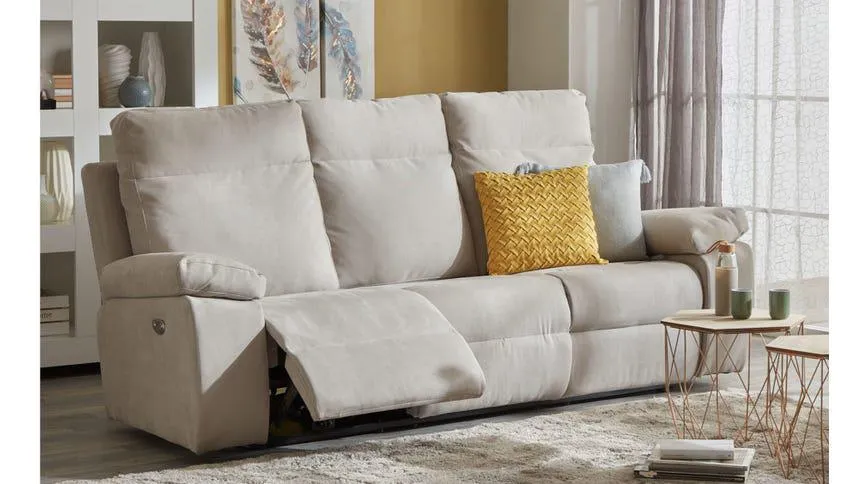 Adige divano relax 3 posti in tessuto grigio chiaro