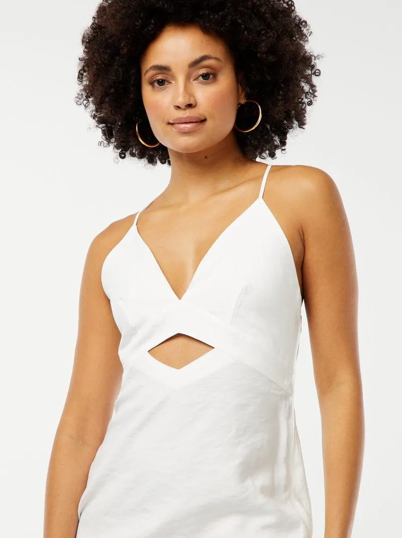 Vestito lungo e morbido con spalline - bianco