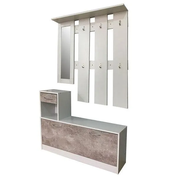 Mobile Ingresso Silvia Appendiabiti Bianco/Cemento