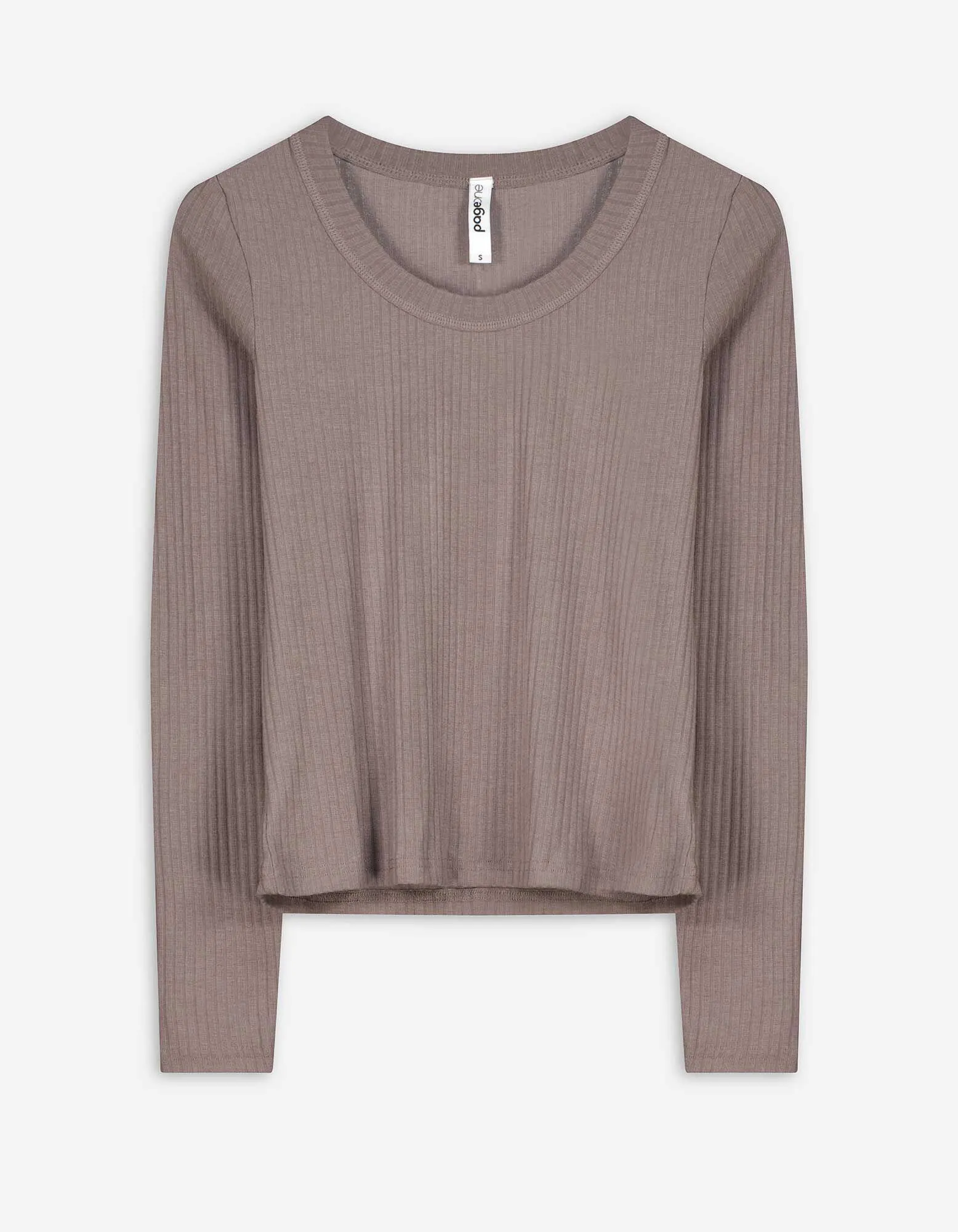 Maglia a manica lunga - A costine - marrone