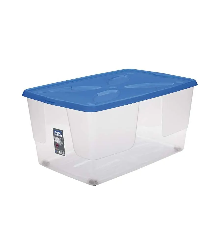 CONTENITORE IN PLASTICA CON COPERCHIO "LIGHT MEDIO" 45 LT. 60X40X29 CM - BAMA