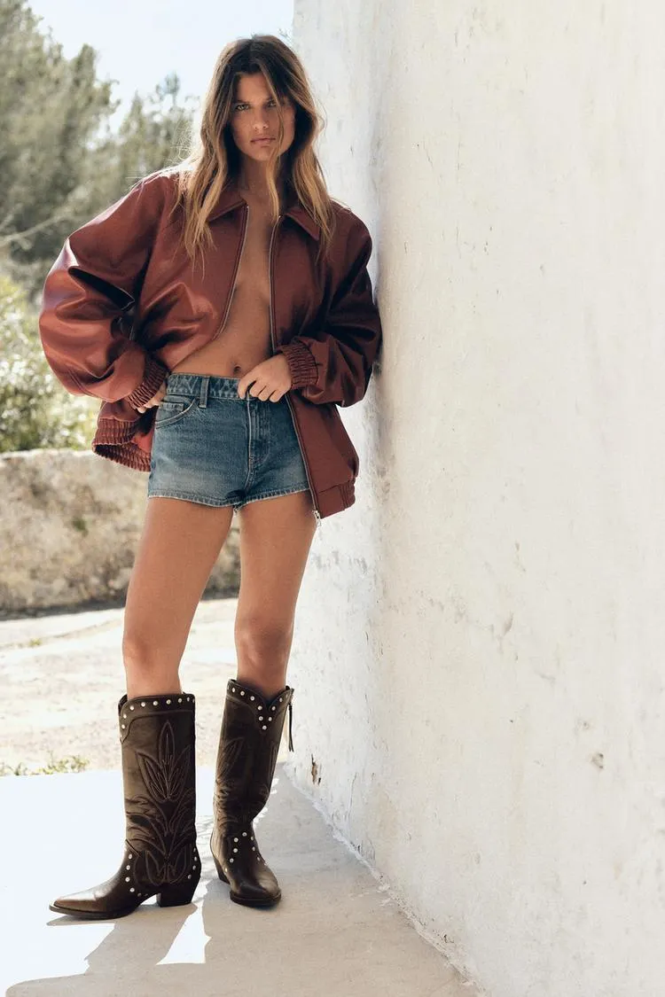 GIACCA BOMBER IN FINTA PELLE