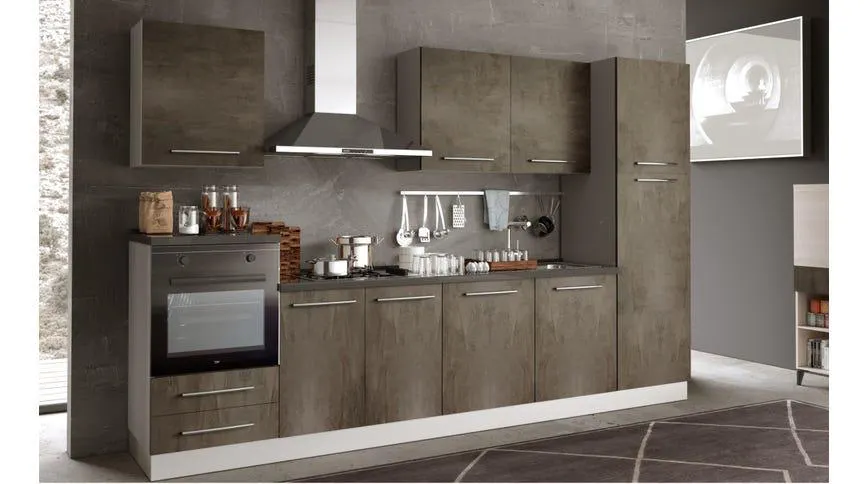 Krystal cucina 330 cm colore ossido