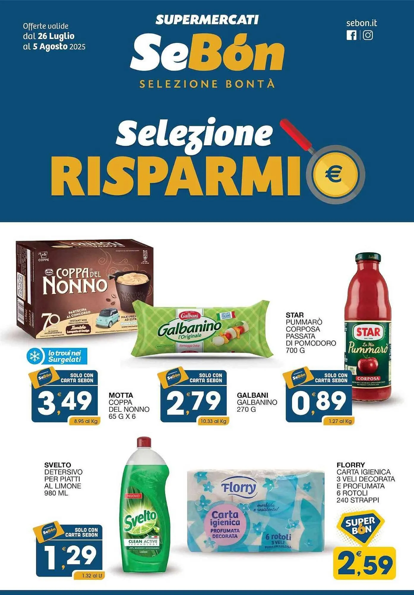 Volantino SeBón Supermercati da 28 luglio a 5 agosto di 2025 - Pagina del volantino 1