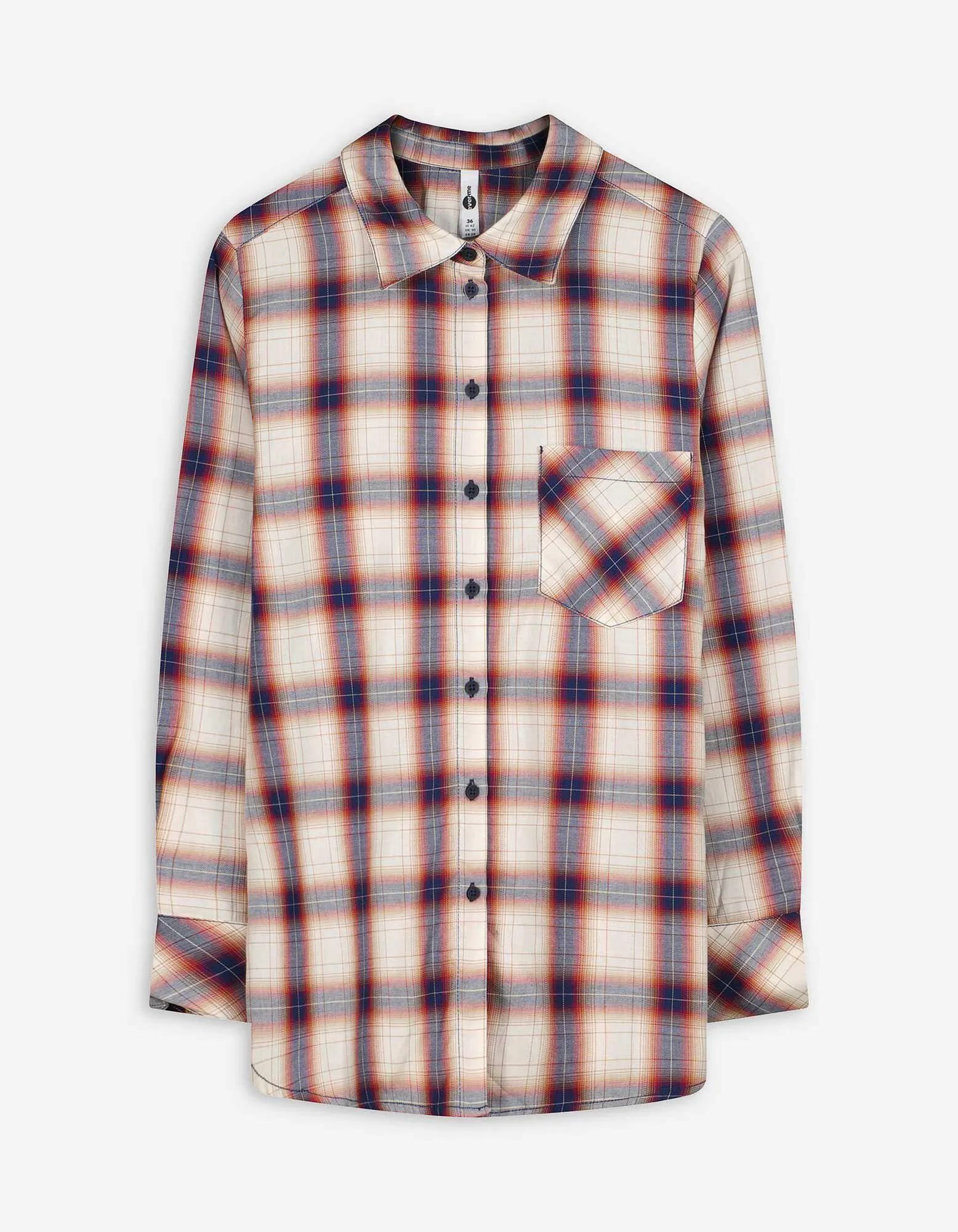 Blusa - Motivo a quadri - blu scuro