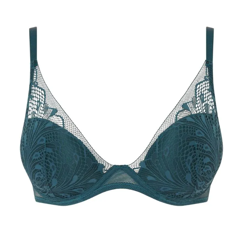 PAS-P43H90-09V- Reggiseno coque plunge Thelma con ferretto - blu ming