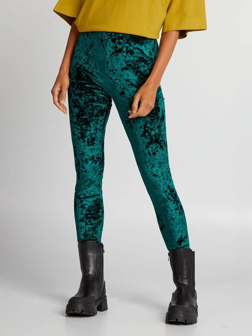 Leggings in velluto - VERDE