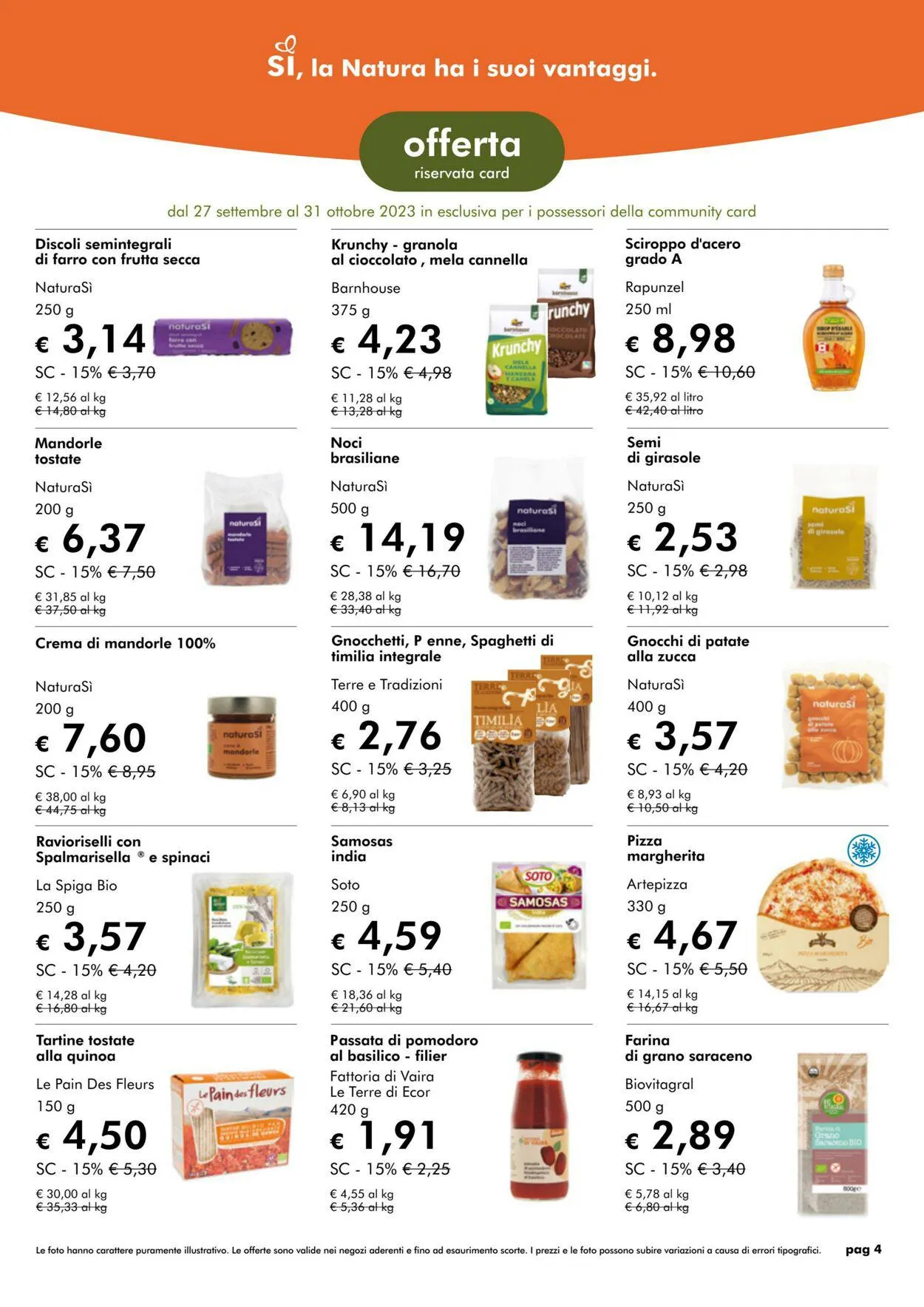 NaturaSì da 1 ottobre a 31 ottobre di 2023 - Pagina del volantino 4