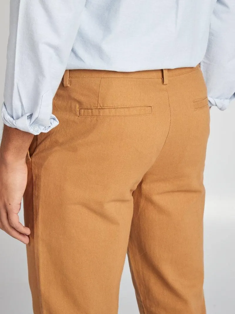 Pantaloni chino dritti / regular fit - BEIGE