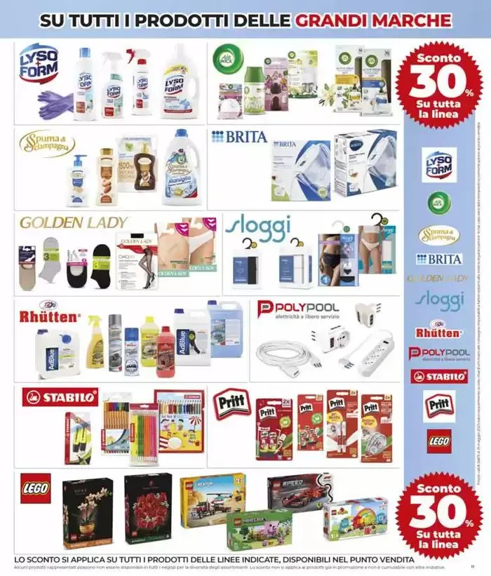Grandi marche 30% 40% 50% da 8 maggio a 21 maggio di 2025 - Pagina del volantino 11