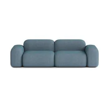 MAX - Divano modulare a 3 posti in tessuto verde acqua