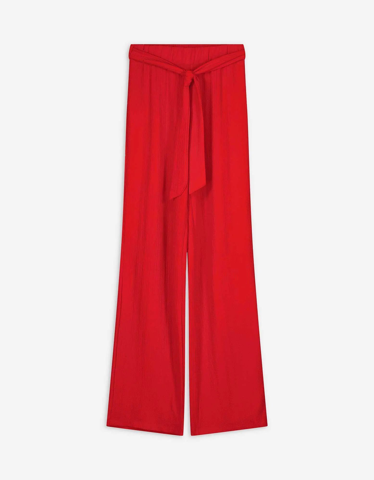 Pantaloni - Cintura da annodare - rosso