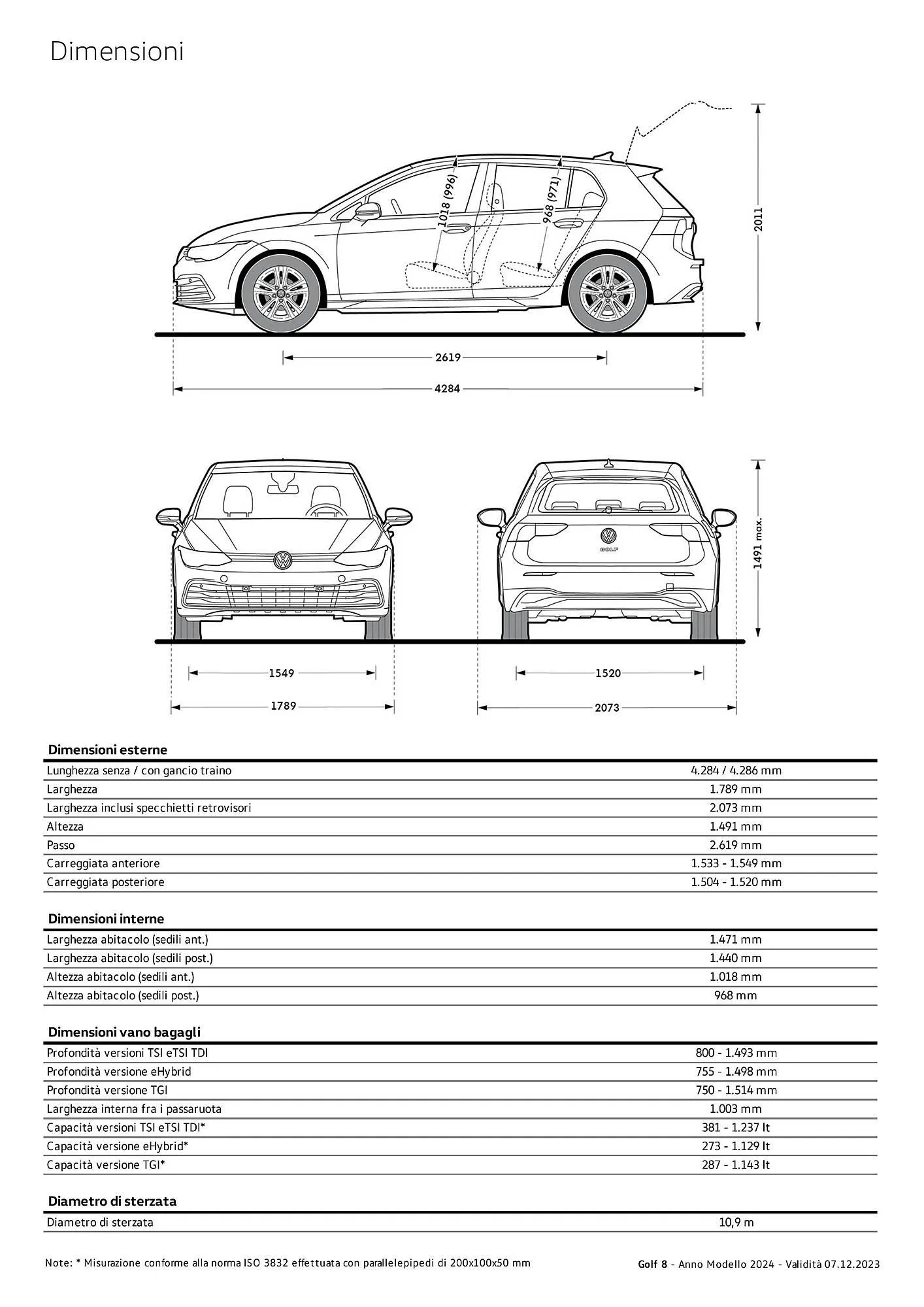 Volantino Volkswagen Golf 8, Golf 8 eTSI, Golf 8 eHybrid e Golf 8 TGI da 3 gennaio a 4 gennaio di 2025 - Pagina del volantino 9