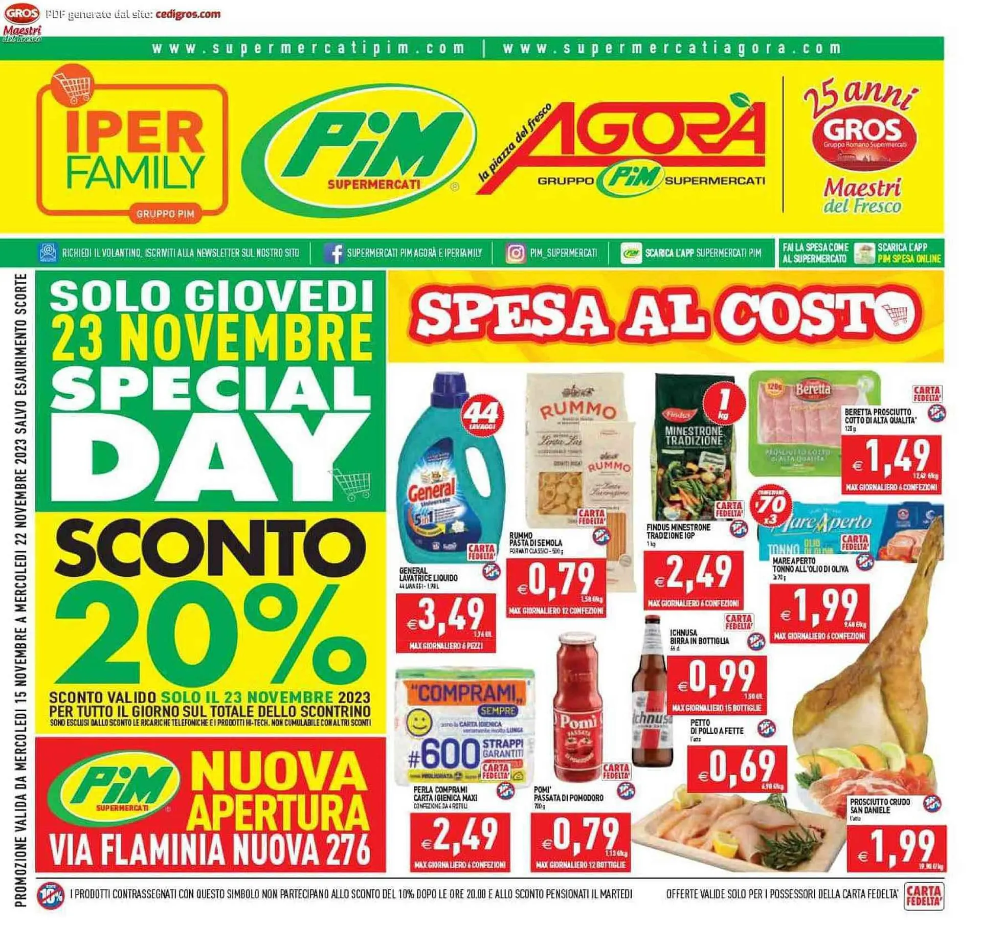 Volantino Pim Supermercati da 15 novembre a 22 novembre di 2023 - Pagina del volantino 1