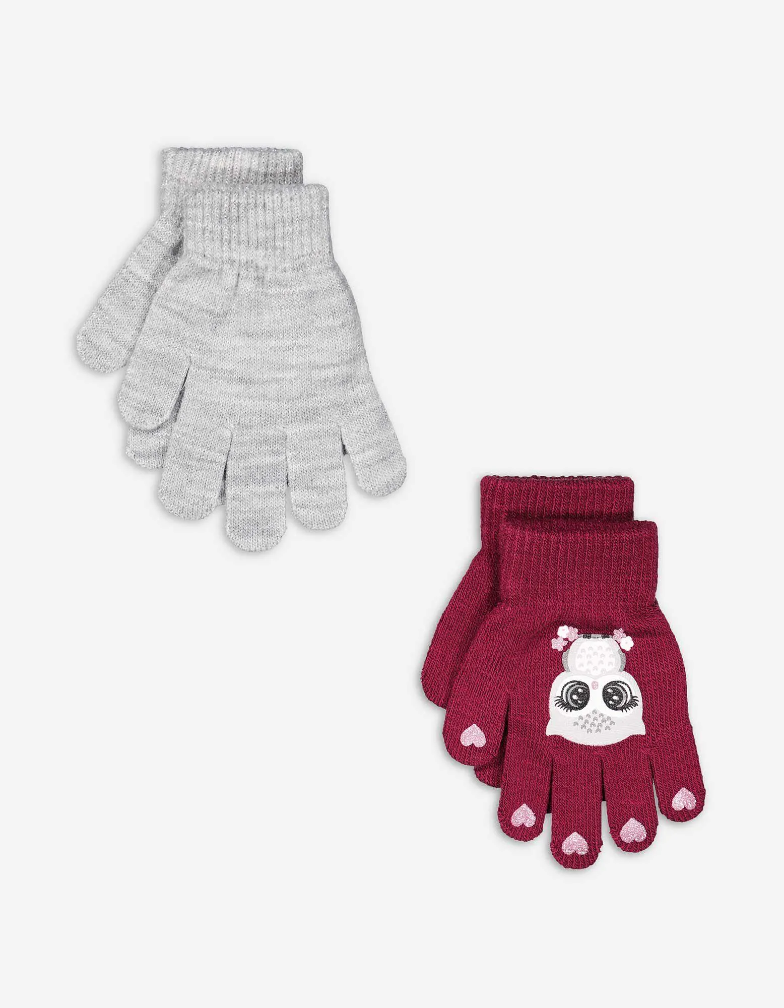 Guanti - Maglia fine - rosso scuro