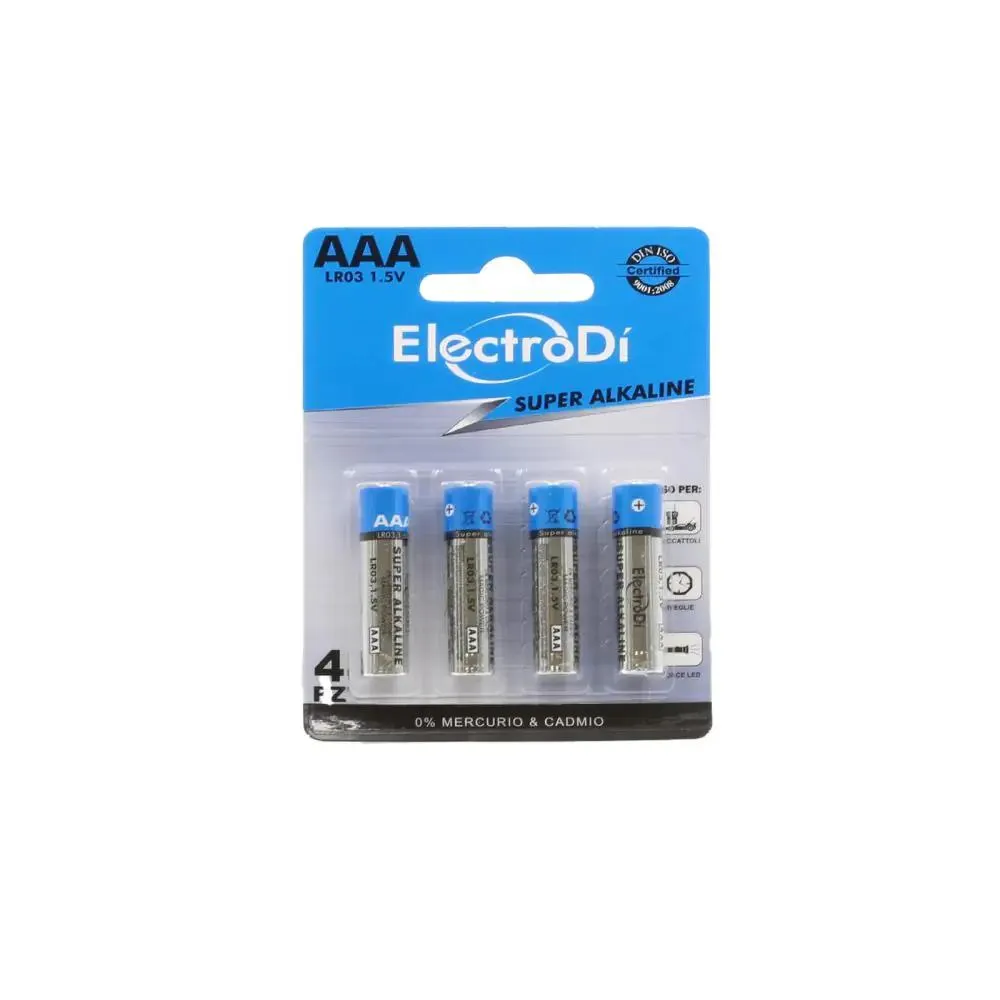 Pila alcalina AAA LR03 4B - 1.5V - 4pz