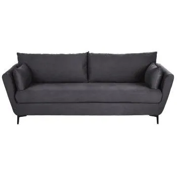 Prague - Divano trasformabile a 3/4 posti in cotone e lino grigio ardesia, materasso 10 cm