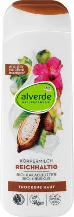 Latte corpo al burro di cacao bio e all'ibisco bio, 250 ml