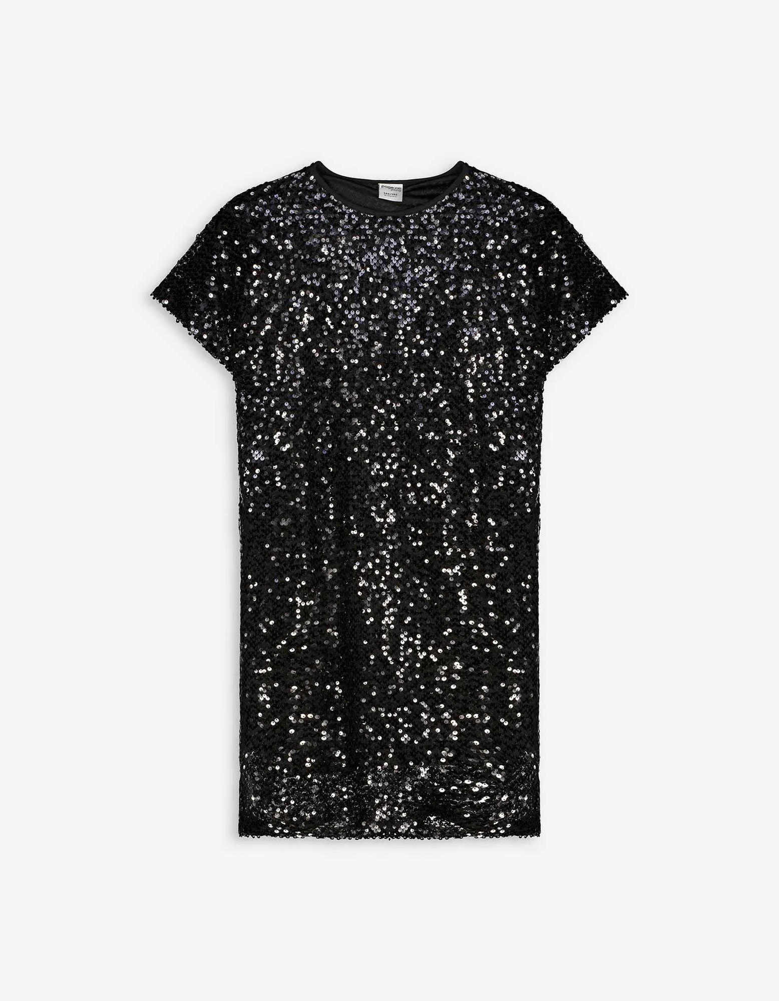 Abito - Inserto di paillettes - nero