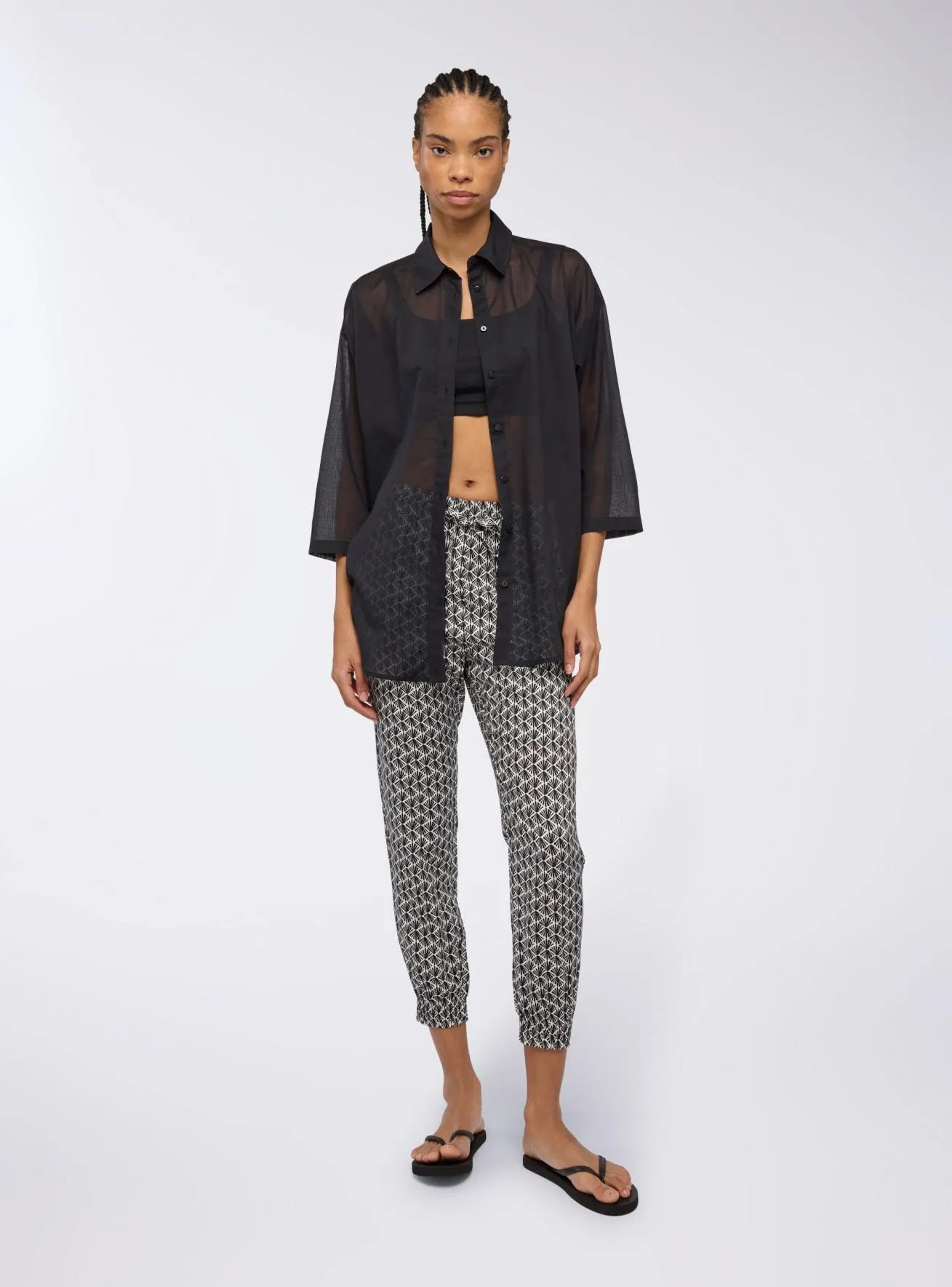 Camicia maxi tinta unita Nero